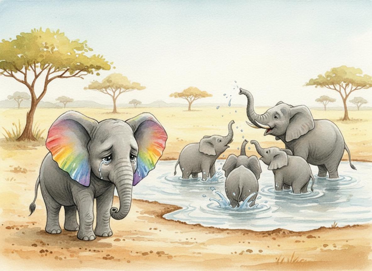 Luna feeling left out at the watering hole