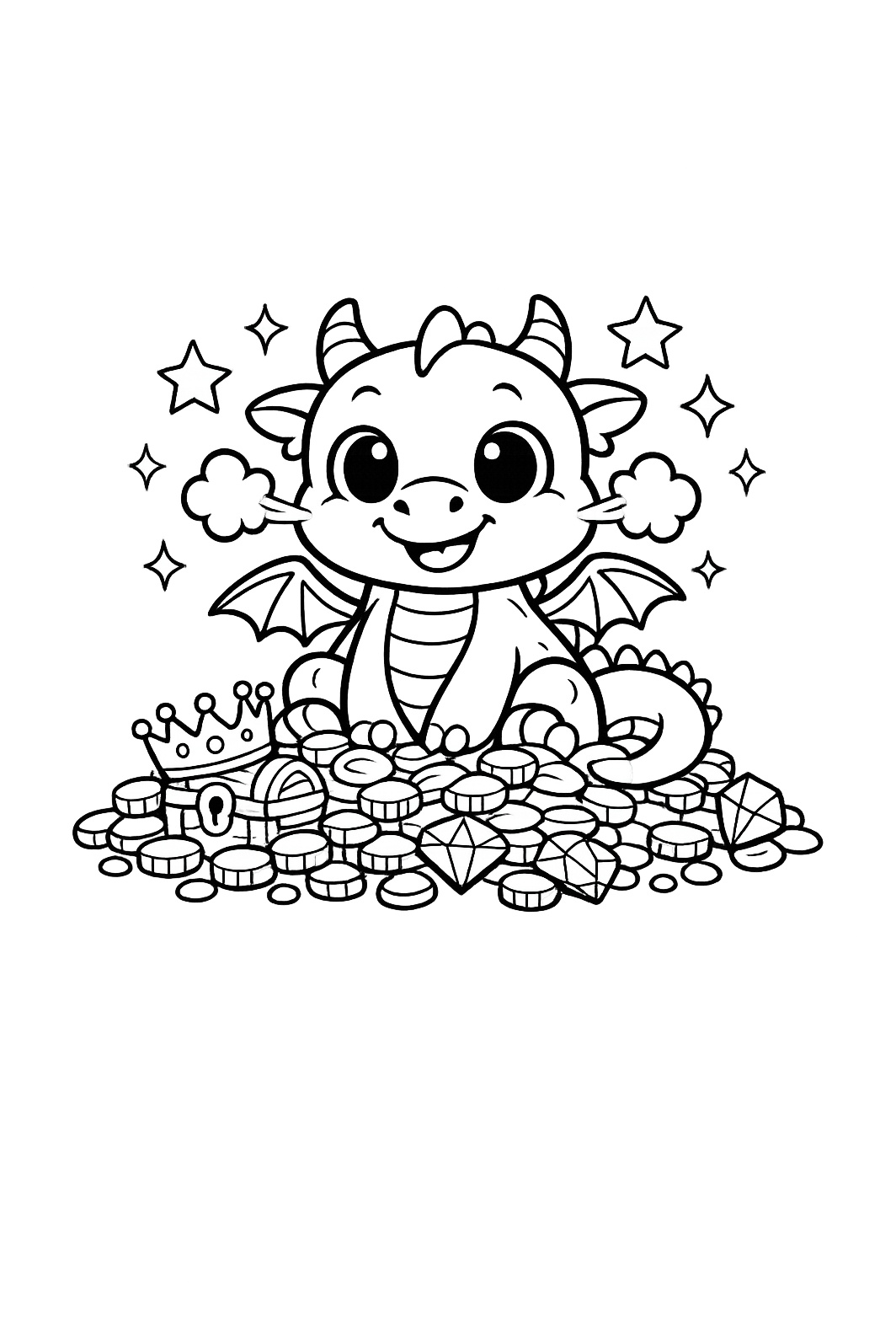 Friendly Dragon coloring pages