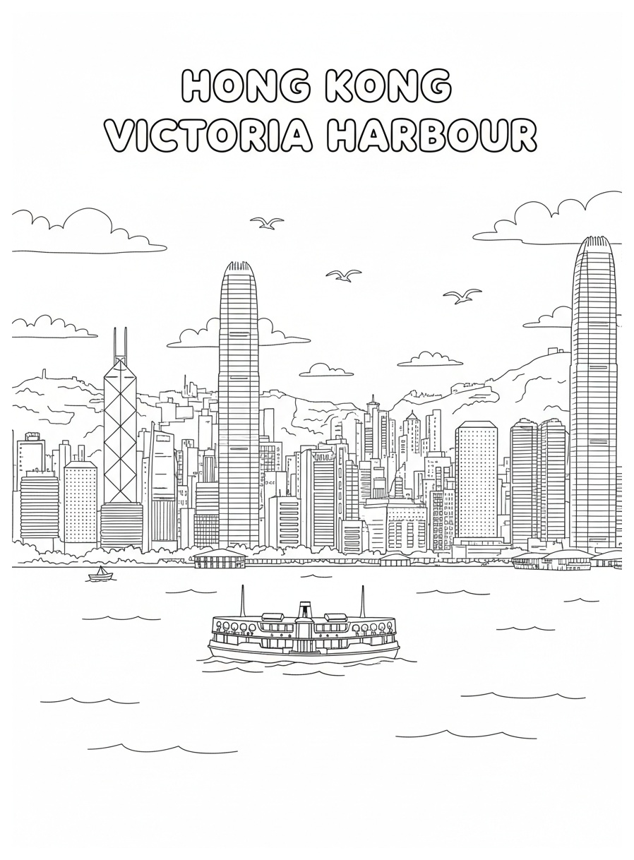 Hong Kong coloring pages