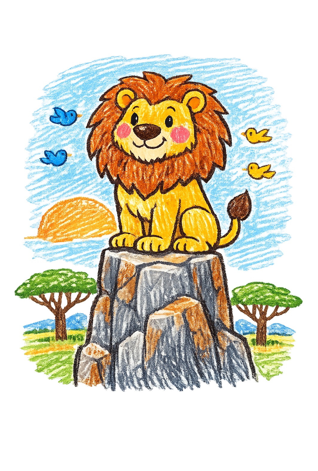 Lion colored