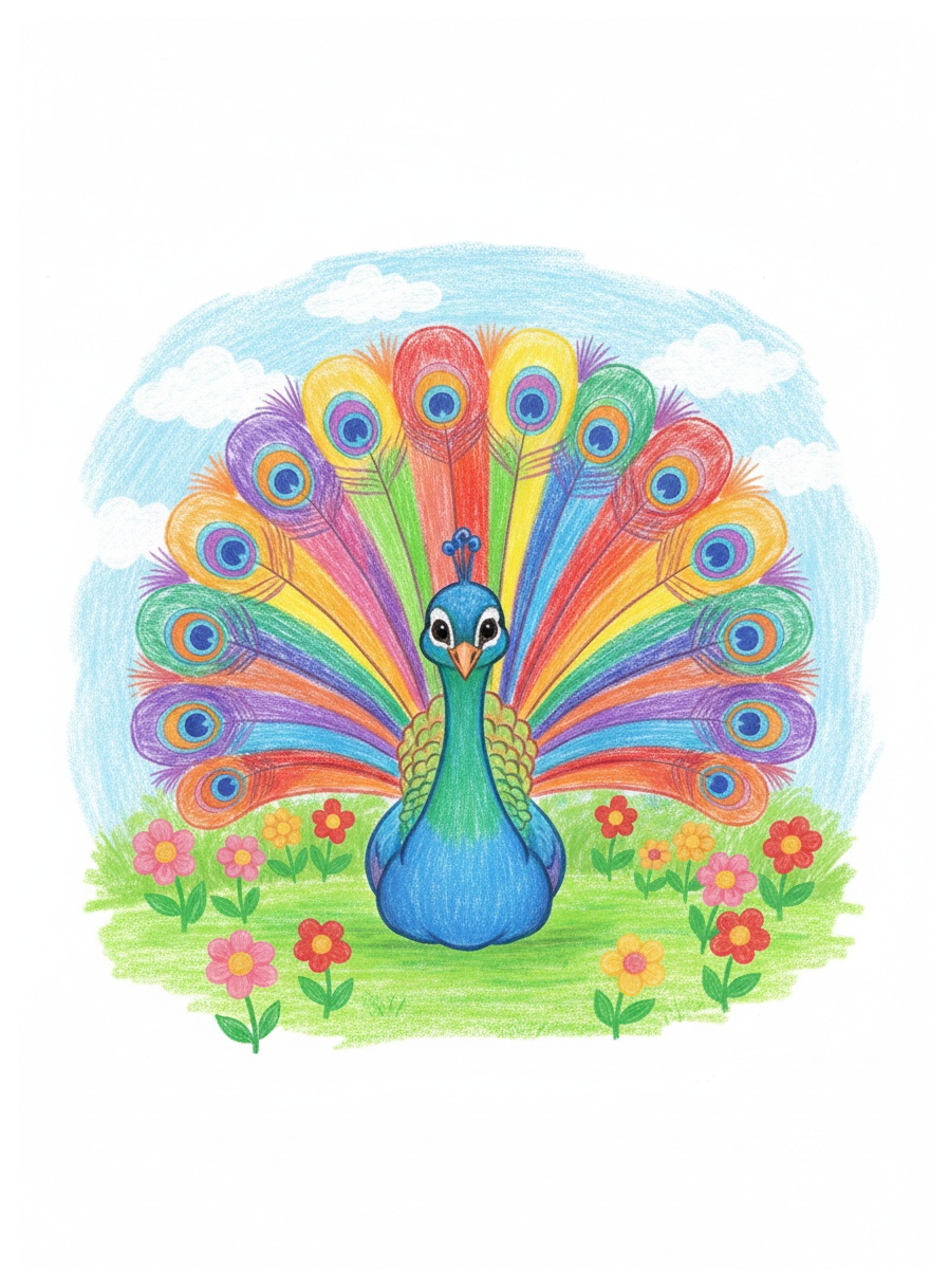 Peacock colored