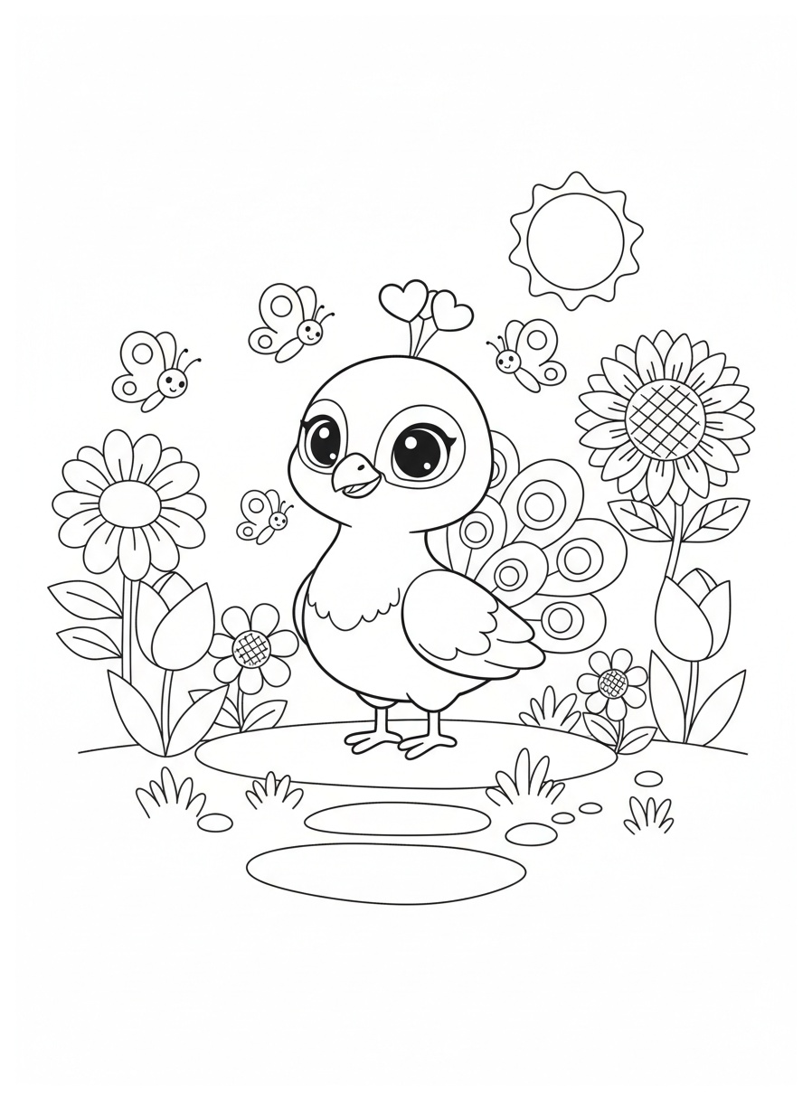 Peacock coloring pages