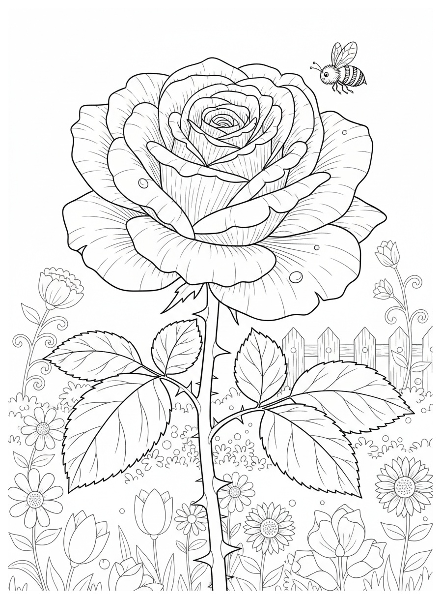 Rose coloring pages