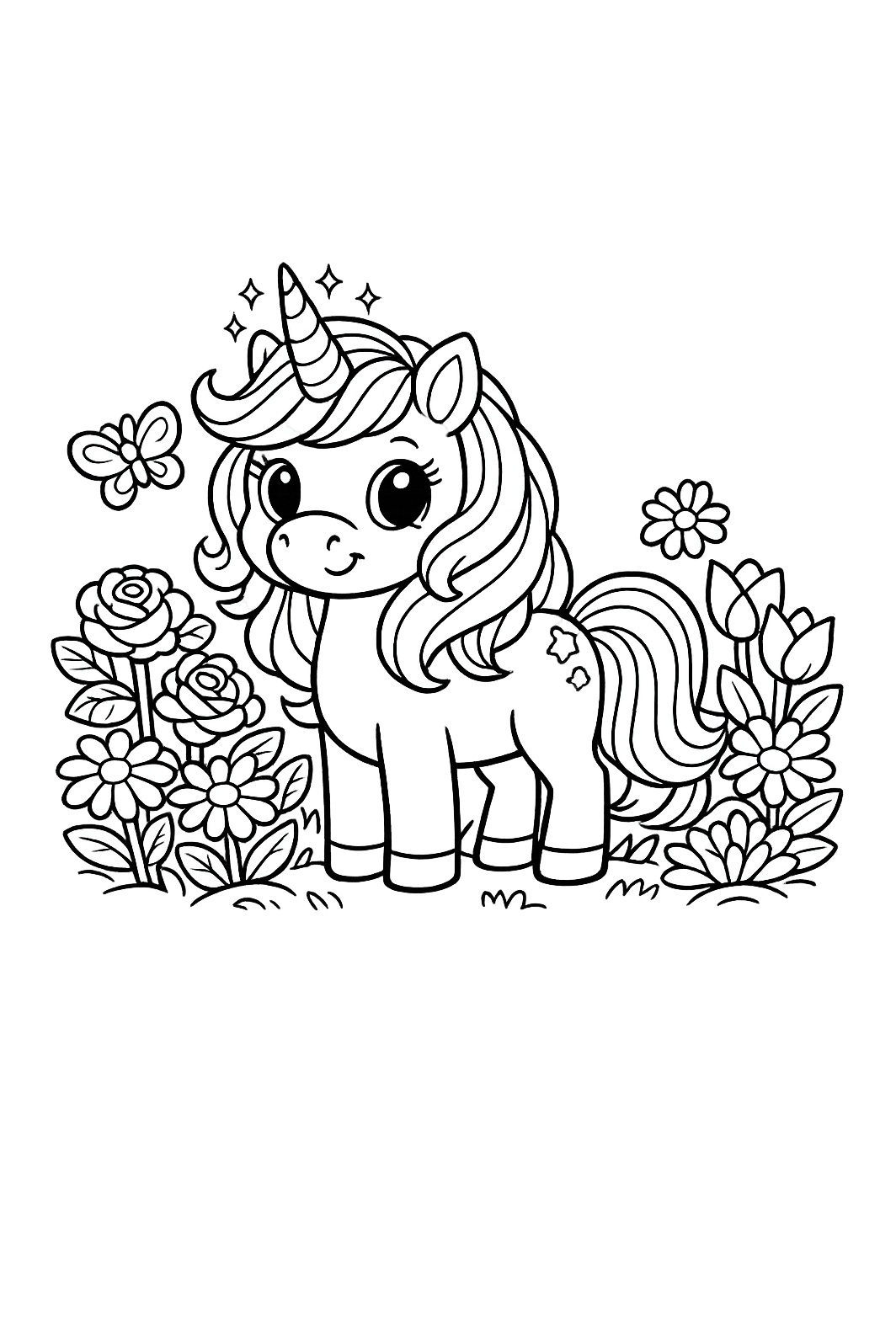 Unicorn Garden coloring pages